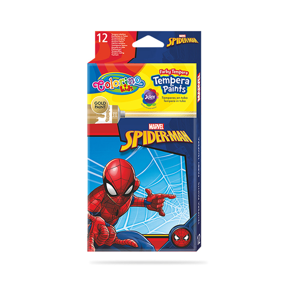 Caja 12 Colores Tintas Colorino Disney Spiderman