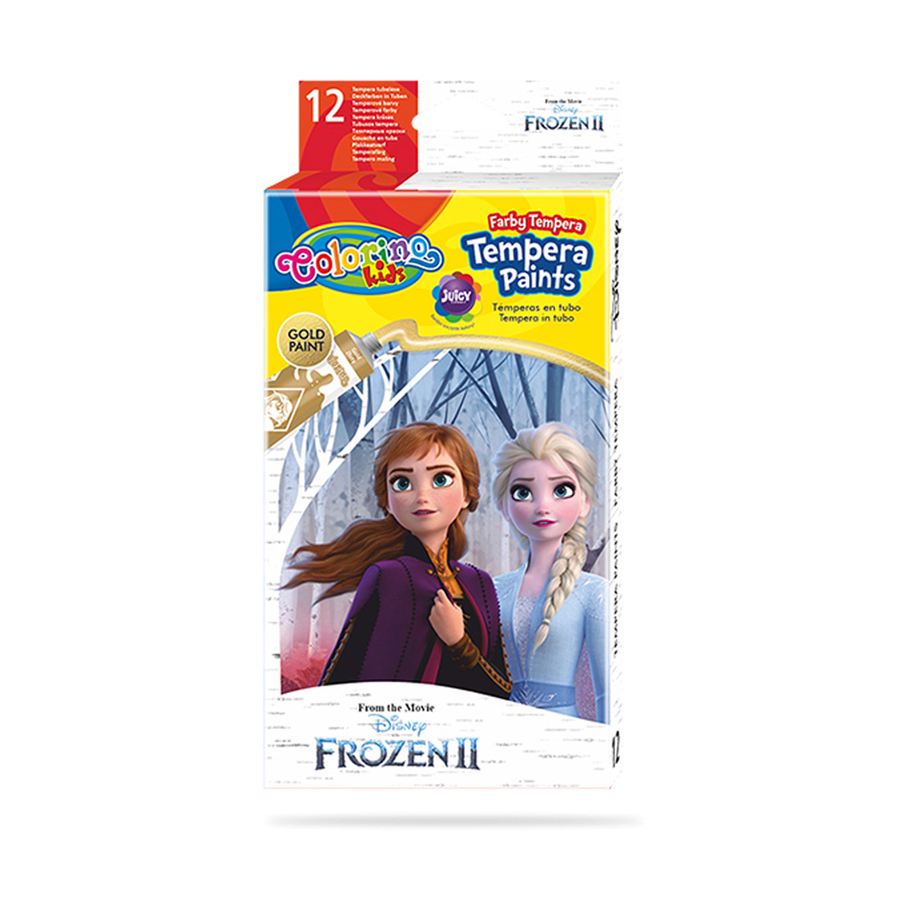 Set 12 Colours Tempera Paints Colorino Disney Frozen II