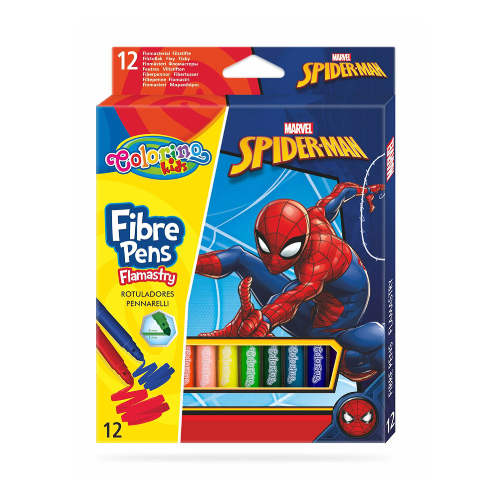 Caja 12 Rotuladores Cónicos Colorino Disney Spiderman