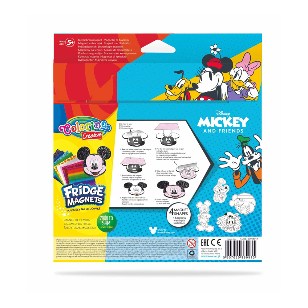 Set 4 Magnets 2 Sort. Colorino Disney Mickey DIS 12 pcs