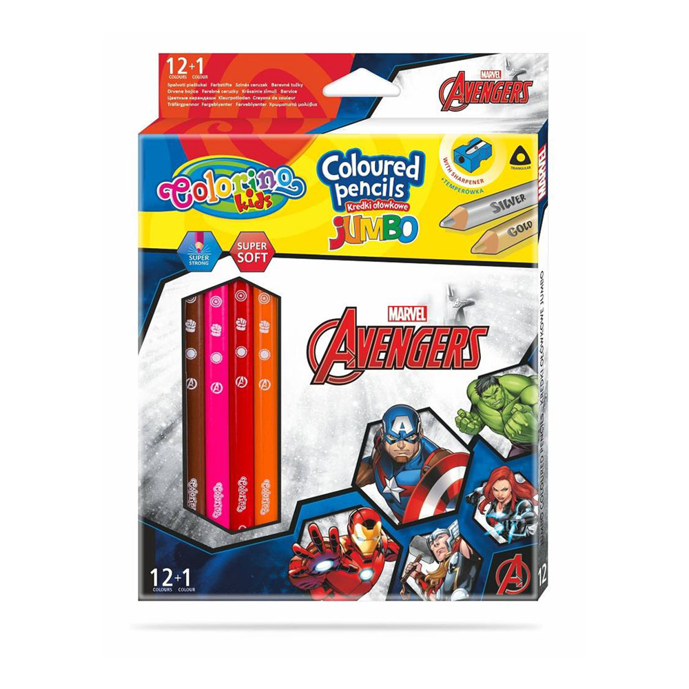 Caja 12 Lápiz + 1 Colorino Disney Avengers