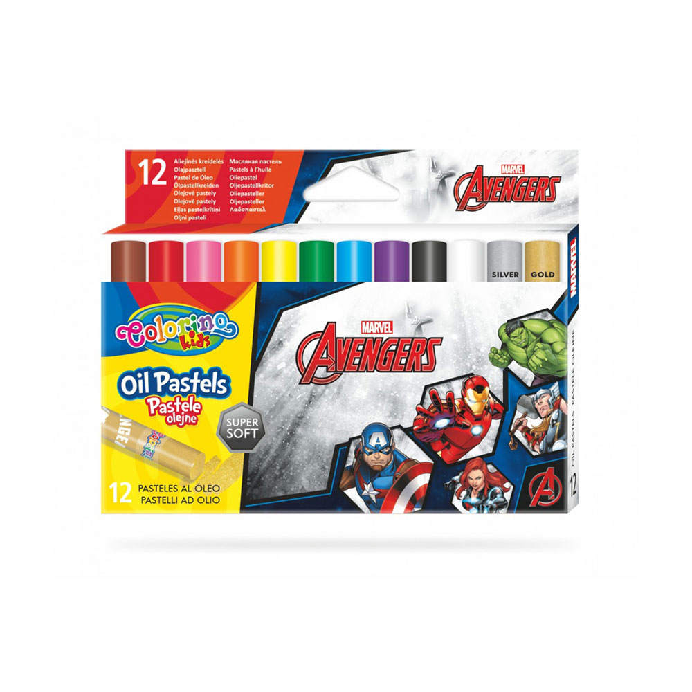 Set 12 Colours Oil Pastel Colorino Disney Avengers