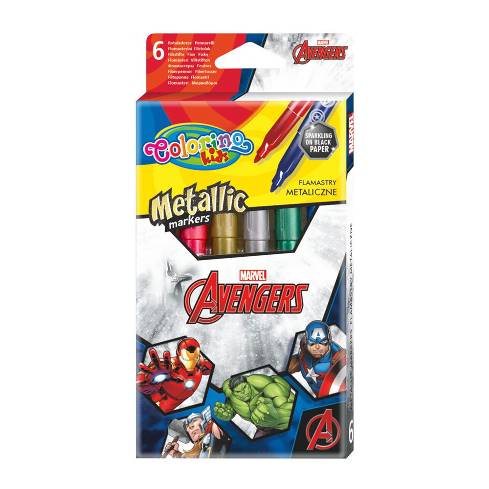 Set 6 Markers Metallics Colorino Disney Avengers