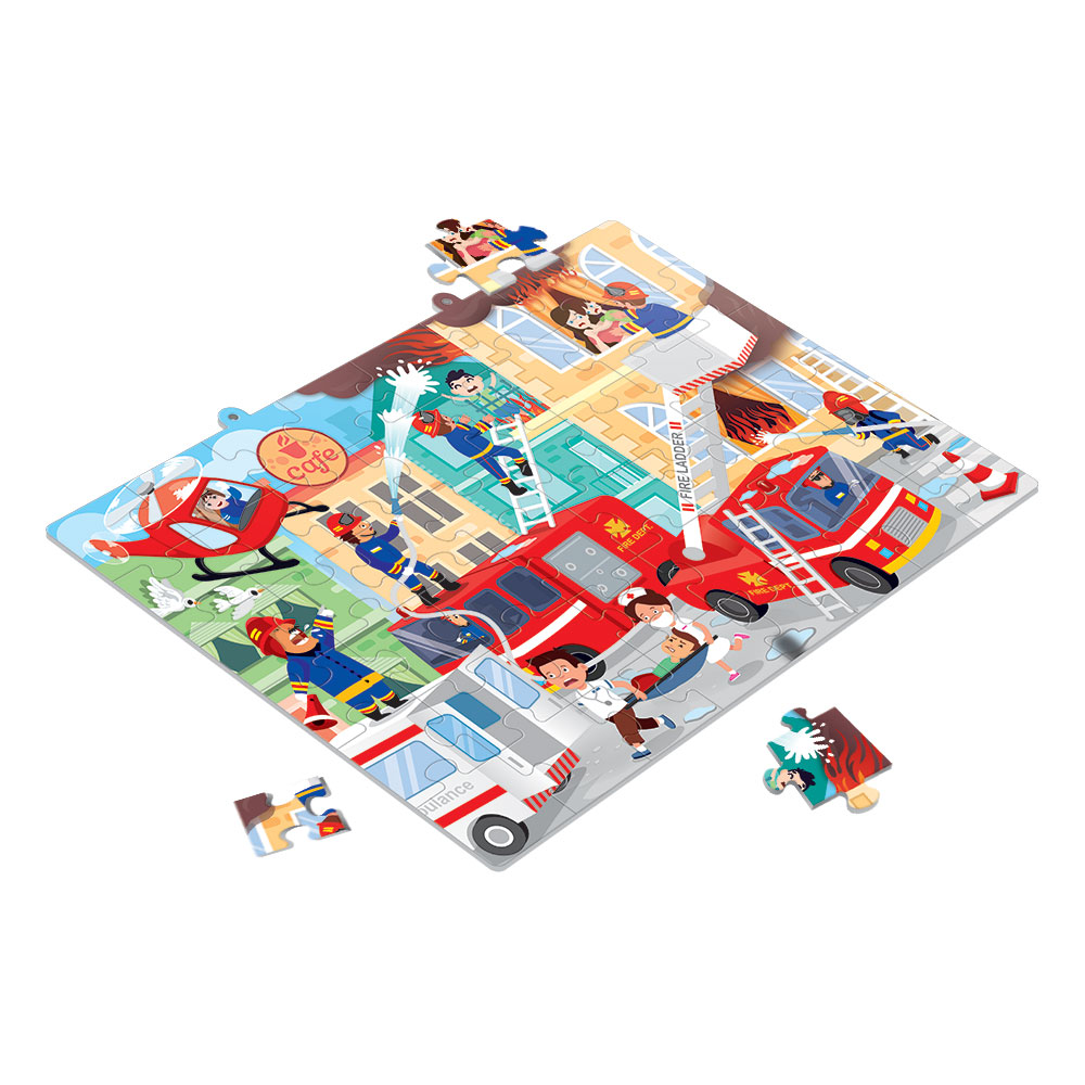 Giros Play Painting Puzzles 2 Faces + Car 48 pcs Fire