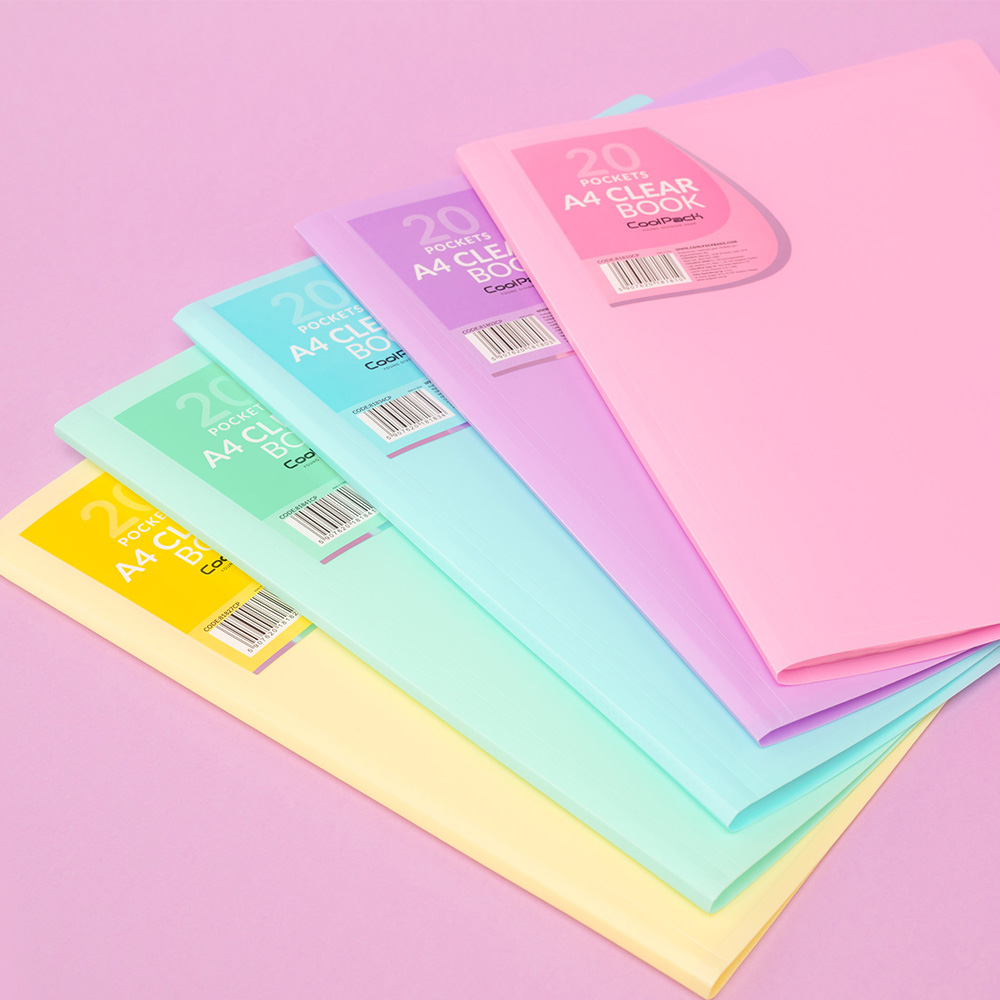 Clear Book A4/20 Pockets Pastel Purple