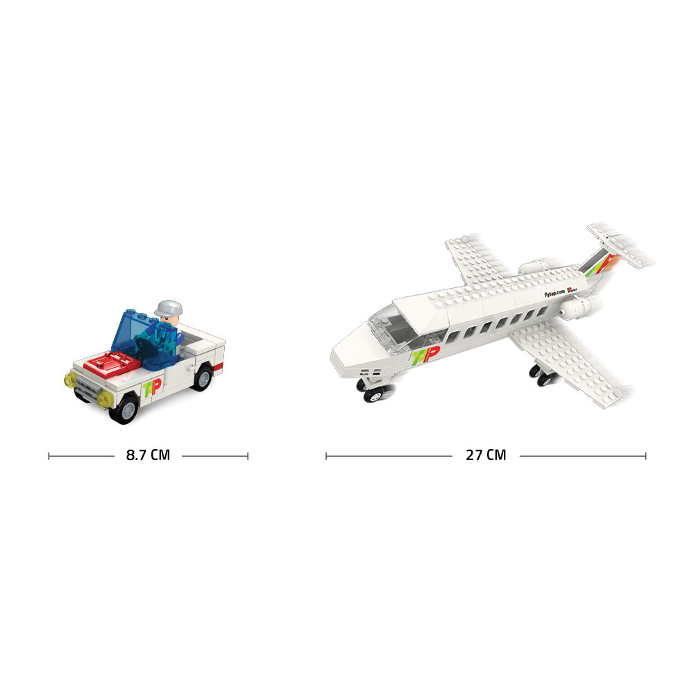 TAP Avião com Escada + Carro Control + 4 Figuras