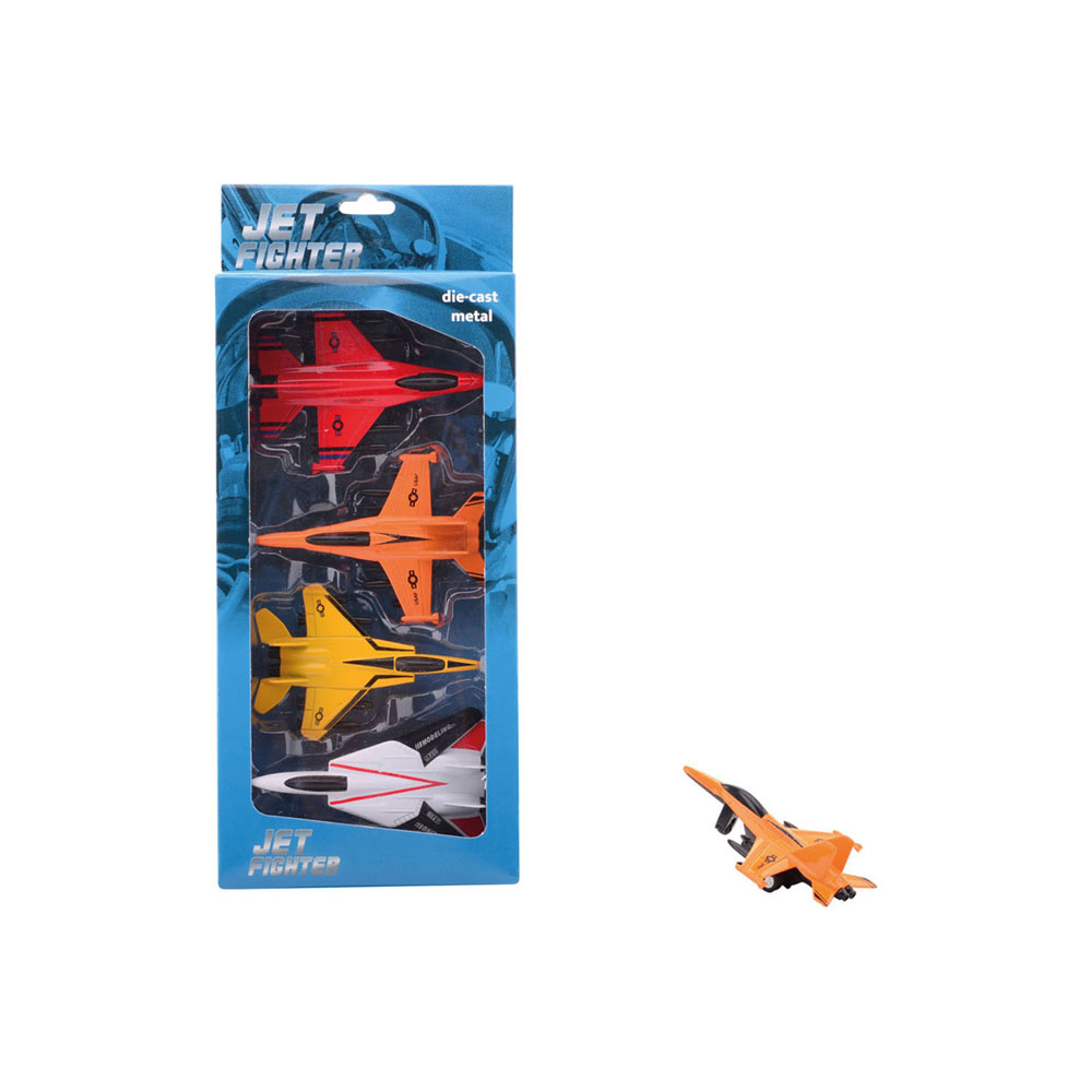 Action Fighters 4 Pull-Back Die-Cast Jet Fighters In Box