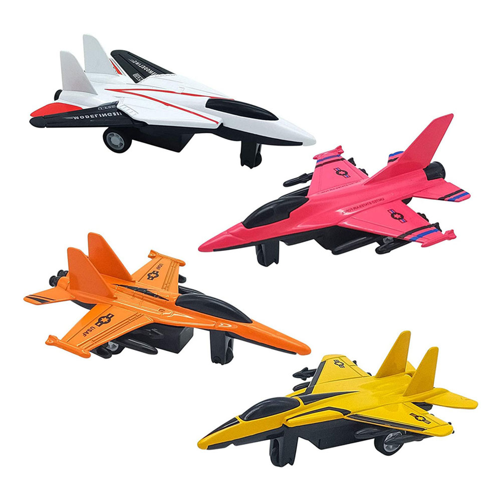Action Fighters 4 Pull-Back Die-Cast Jet Fighters In Box