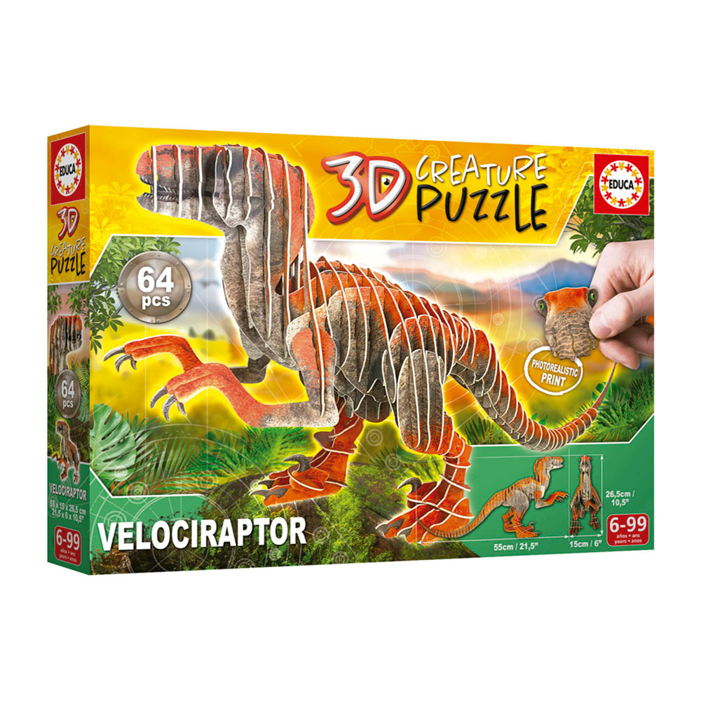 Educa 3D Creature Puzzle Velociraptor