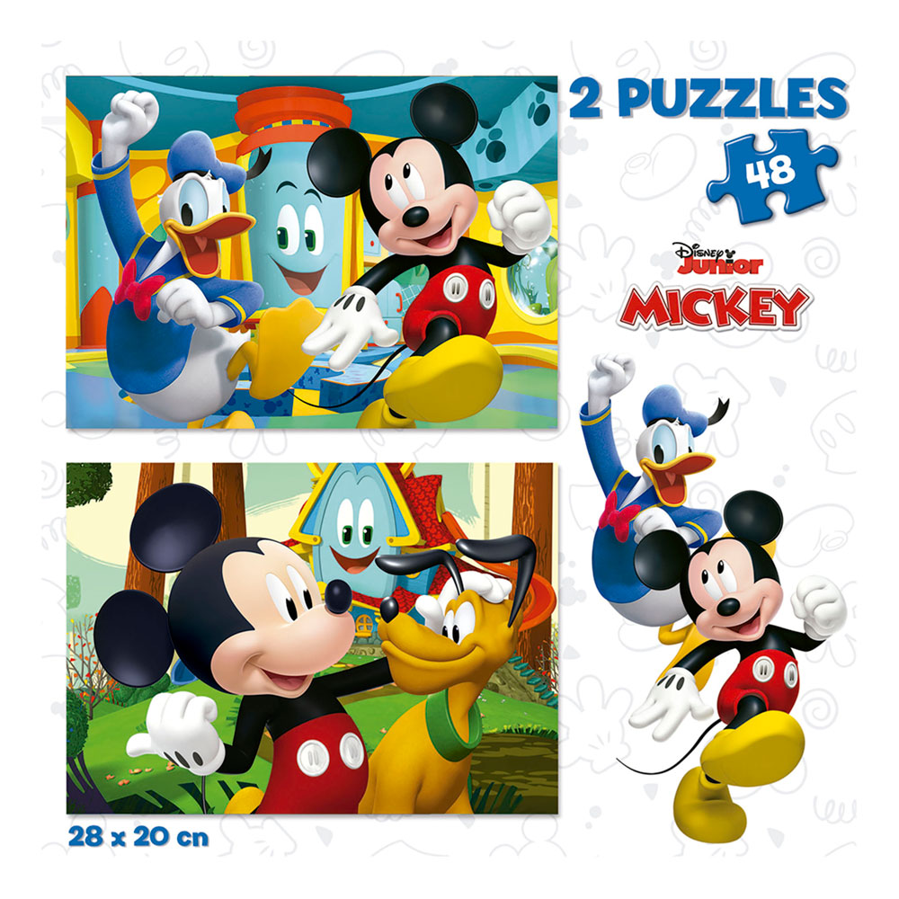2x Puzzle 48 Mickey Mouse Fun House
