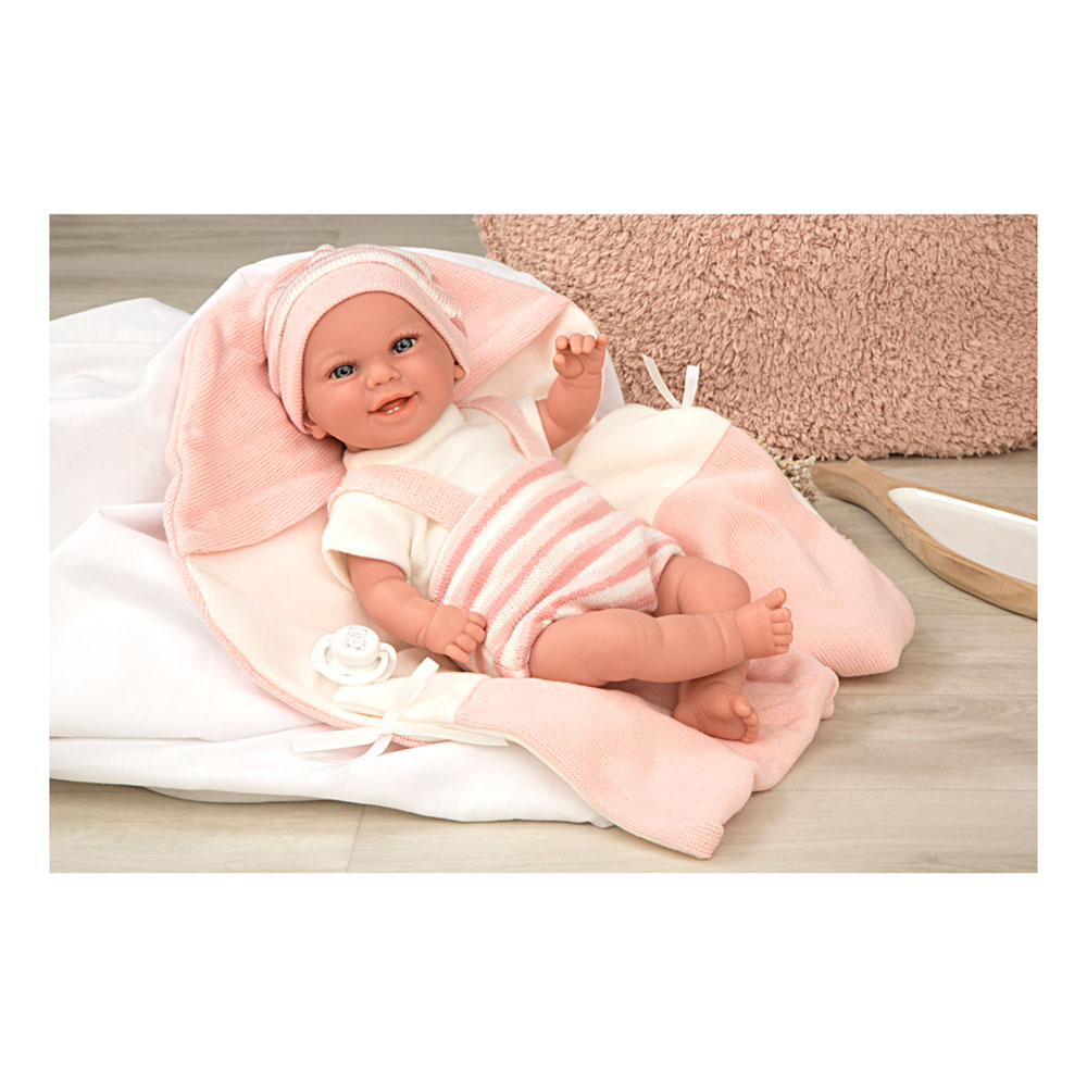 Elegance 35 cm Muñeco de Peso Babyto Rosa con Manta