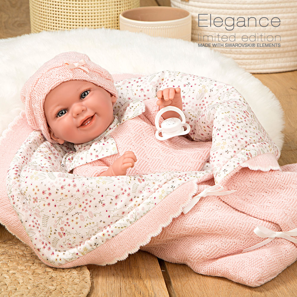 Elegance 35 cm with Weight Babyto Pink with Blanket Flowers