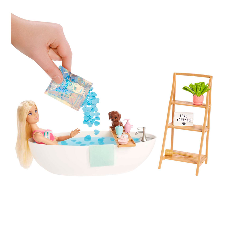 Barbie Blonde Relaxing with Bathtub