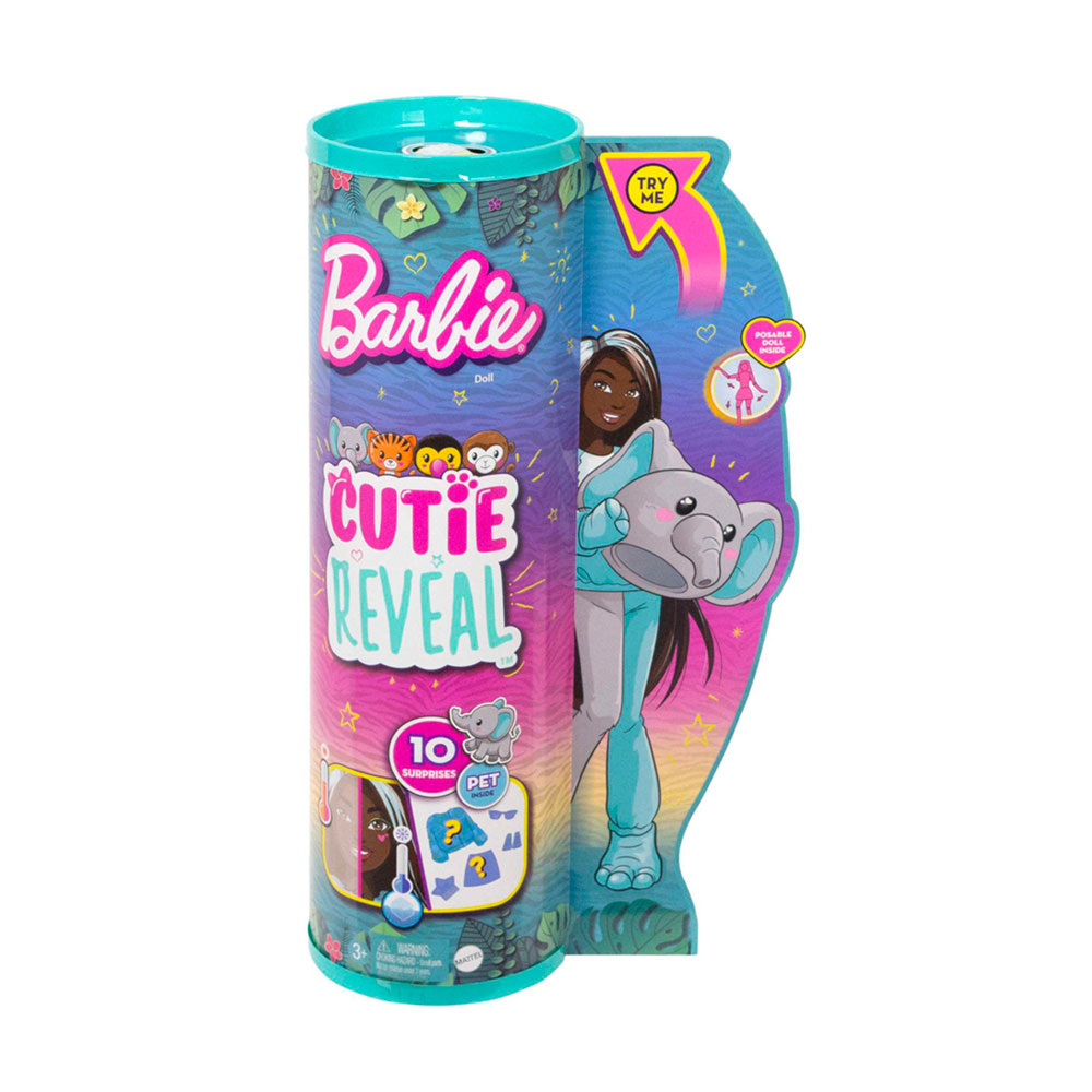 Barbie Extra Reveal Série Amigos da Selva Elefante