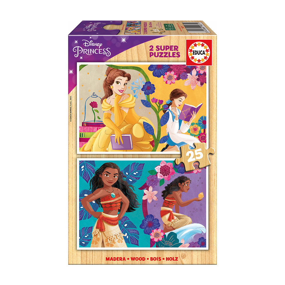 2x Super Puzzle 25 Madeira Disney Princess N