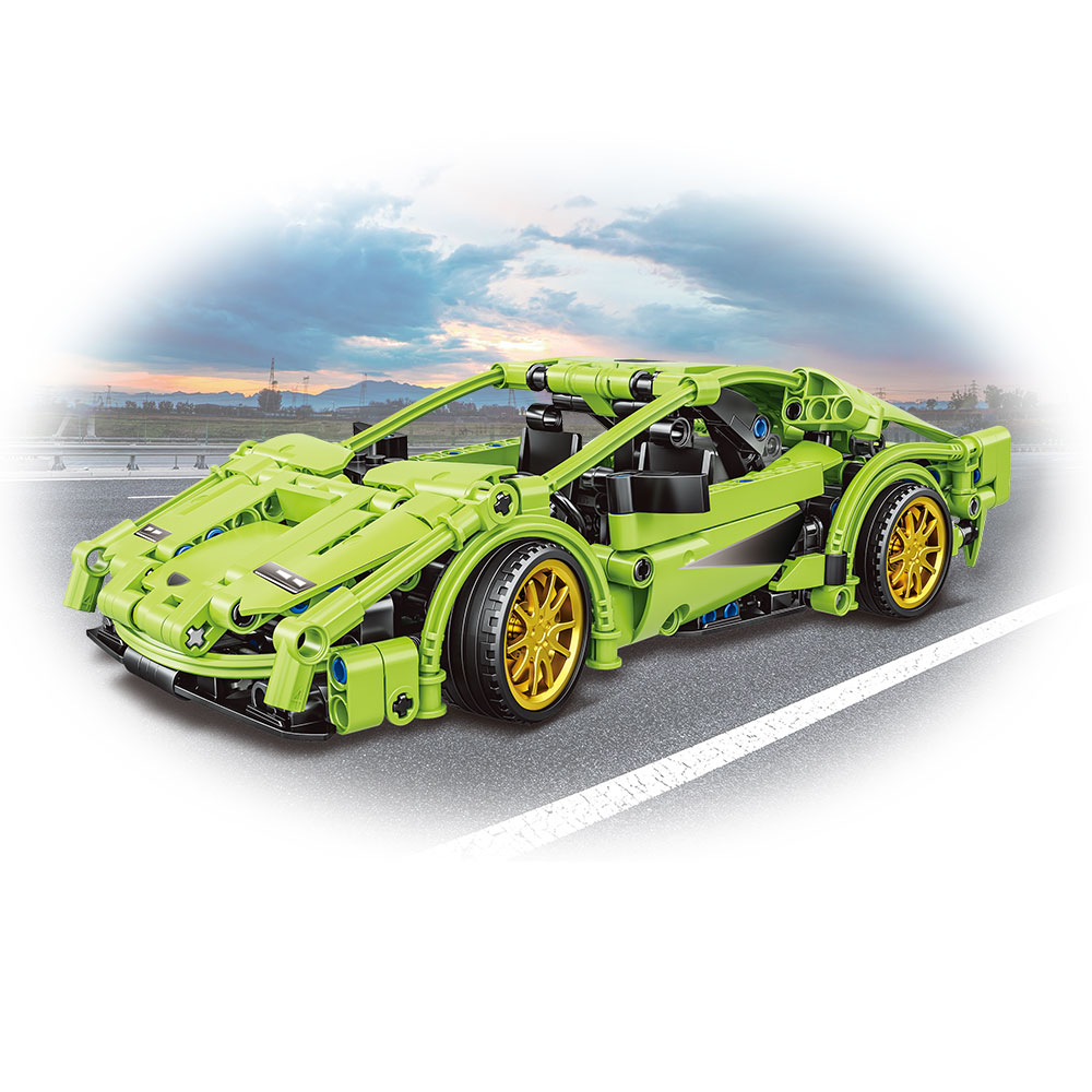 Giros Bricks 8+ Technic Racing Car Pullback Green
