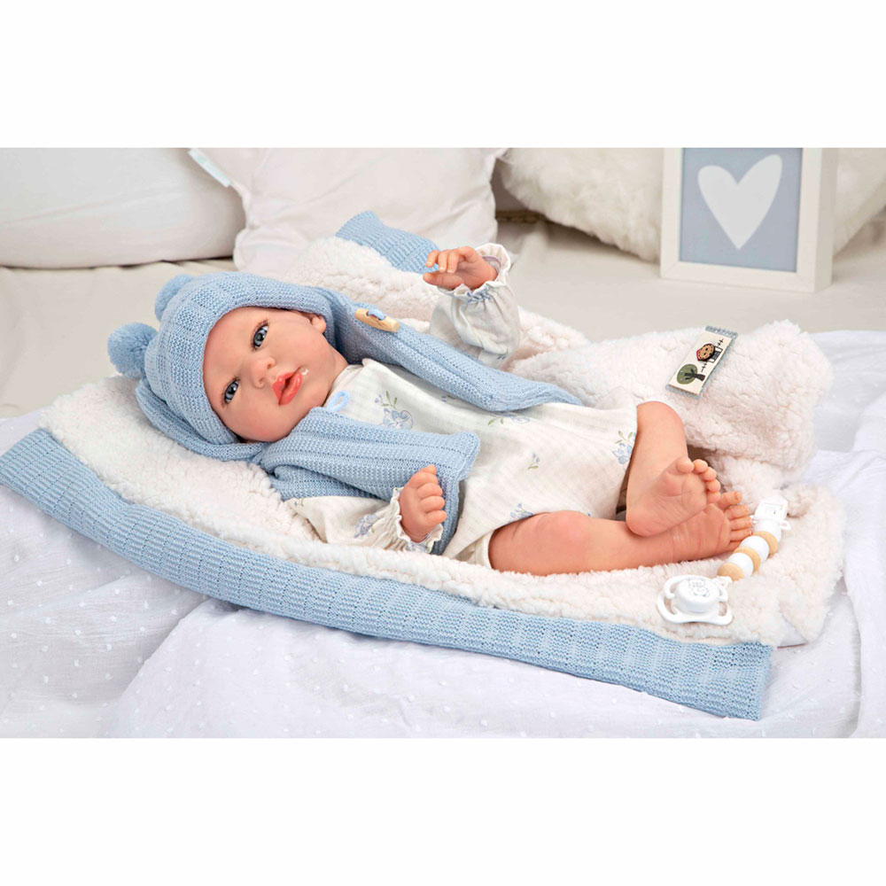 Arias Reborn 40 cm with Weight Martin Blue with Blanket