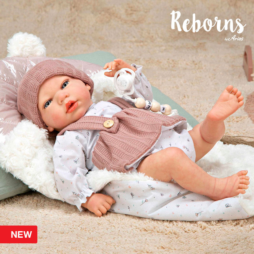 Arias Reborn 40 cm with Weight Sandra Pink with Blanket