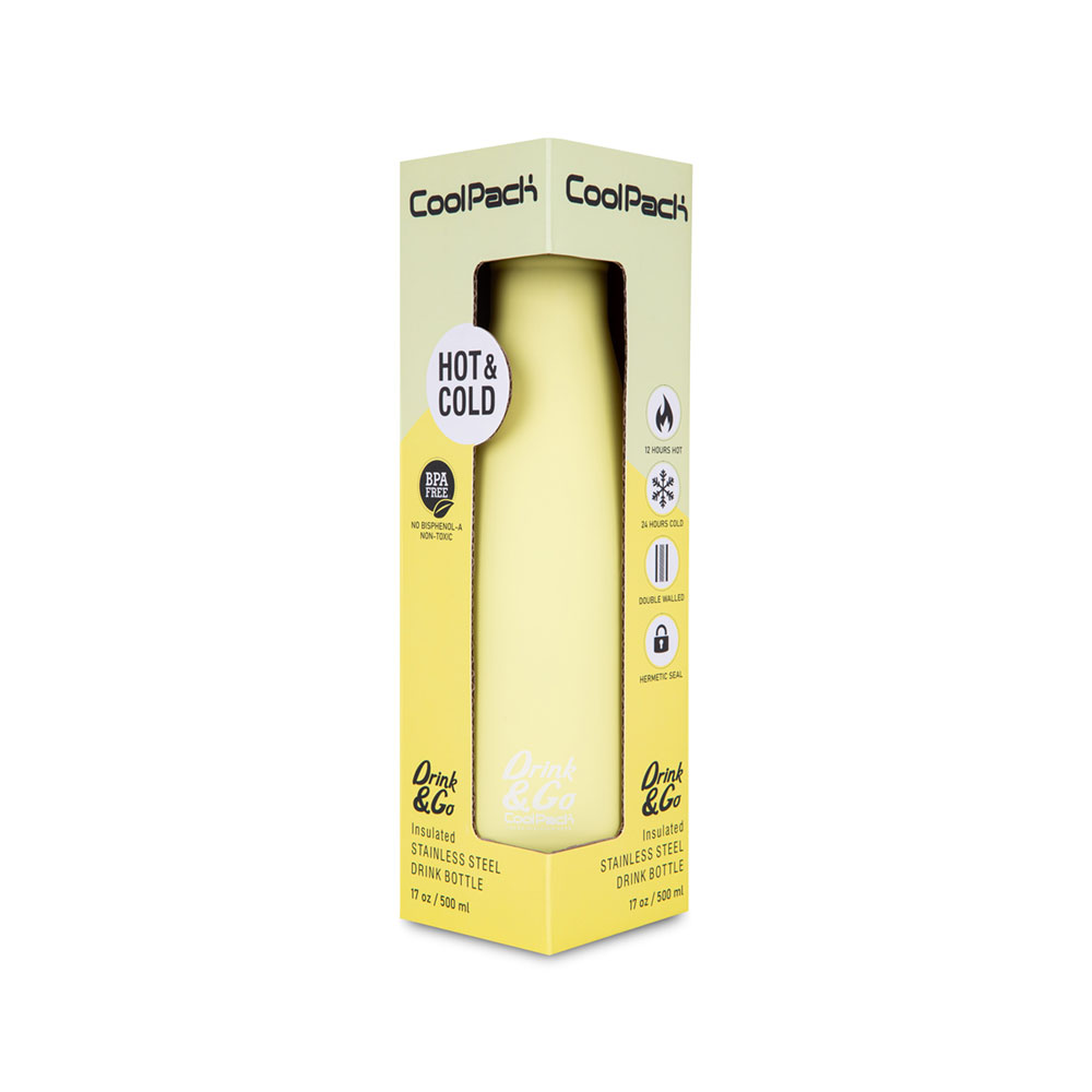 Powder Yellow Thermic Bottle 500ml Pastel