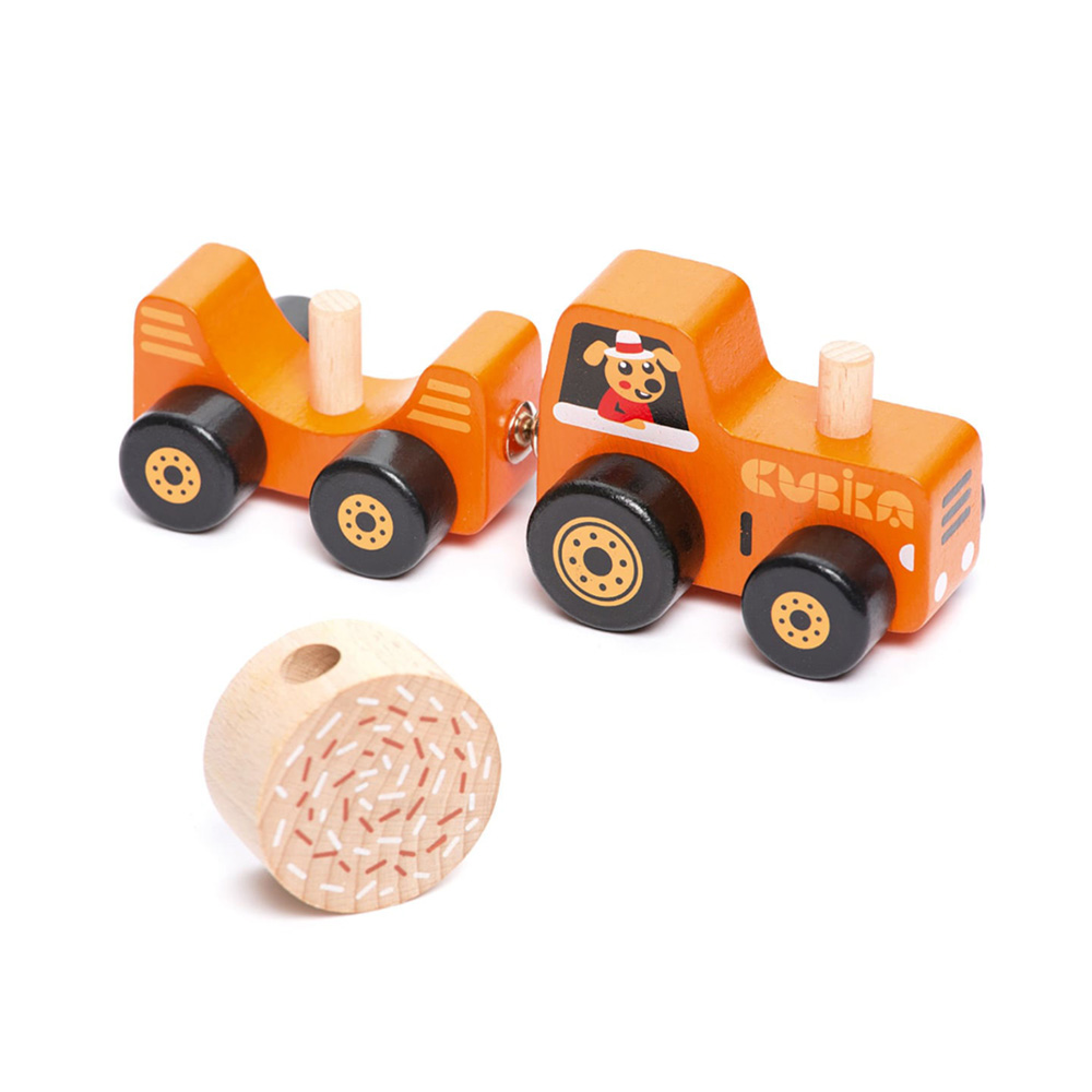 Cubika Wooden Tractor 3 pcs