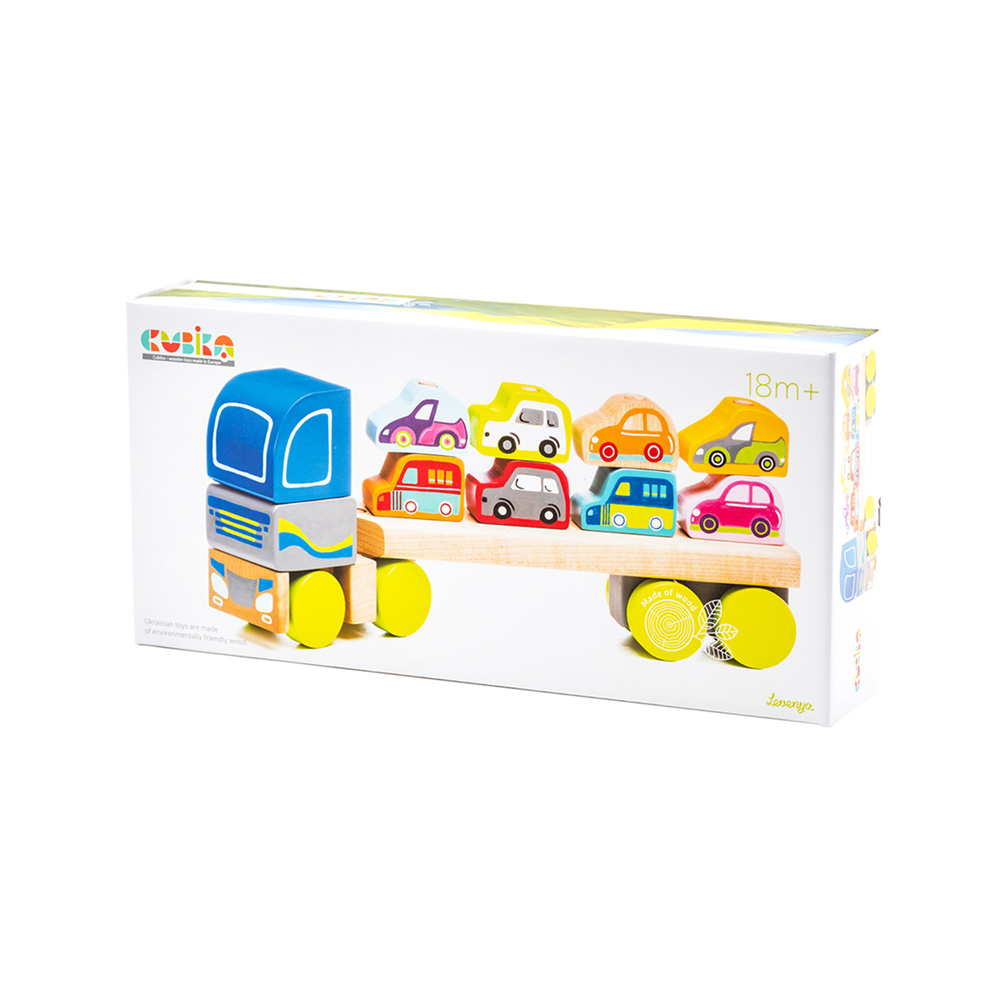 Cubika Wooden Truck with Cars 12 pcs
