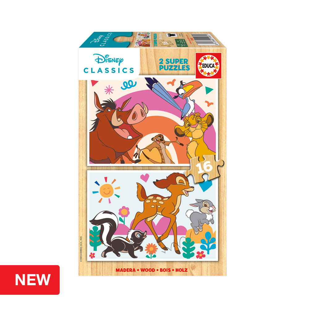 2x Super Puzzle 16 Madeira Disney Animals