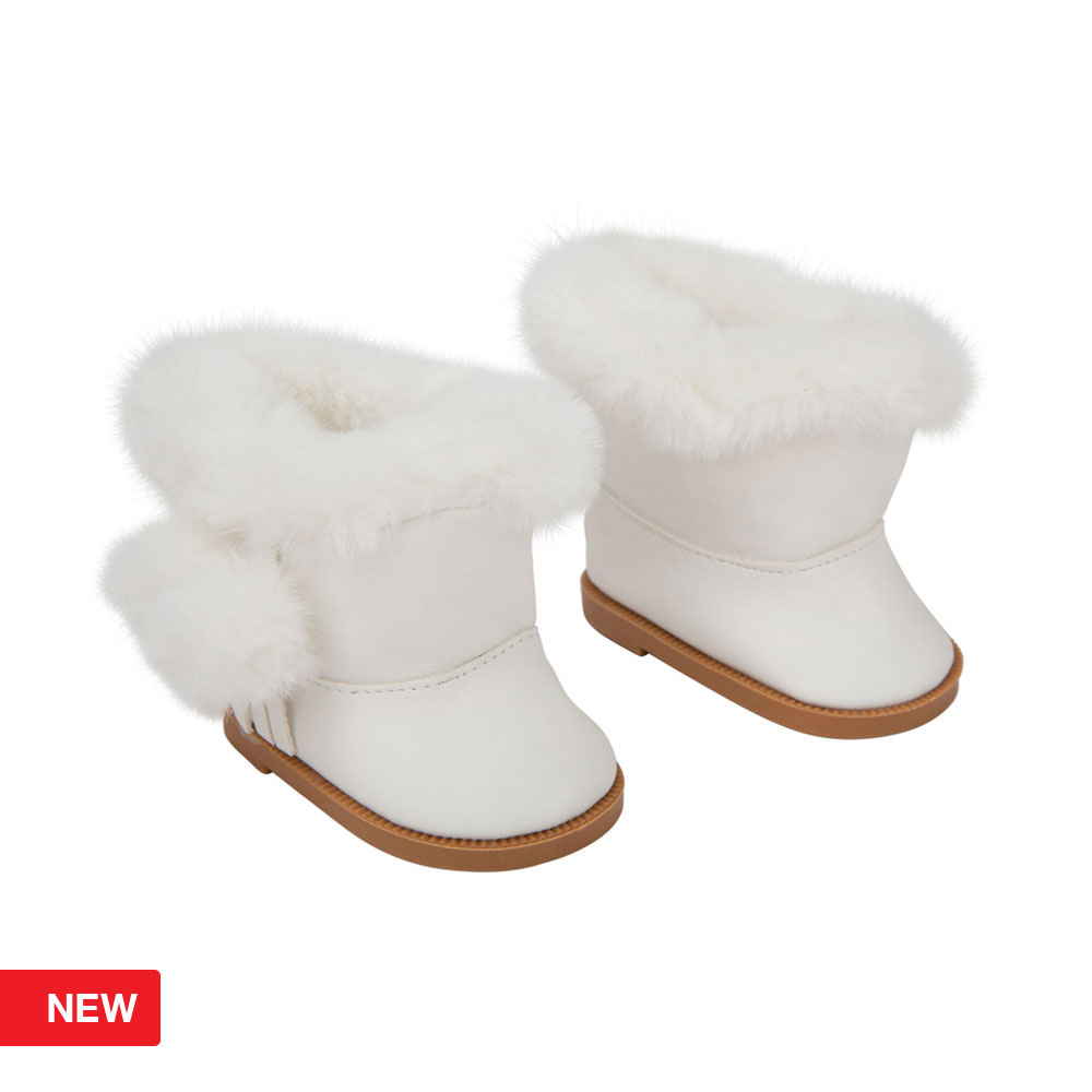 Reborn White Fur Boots Set Dolls 40 cm