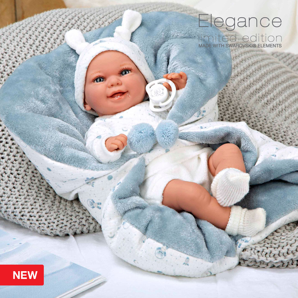 Elegance 35 cm with Weight Babyto Blue with Blanket
