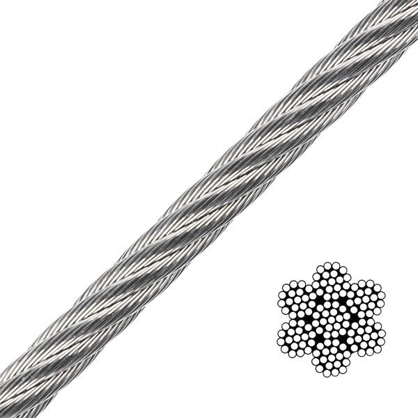 Wire rope flexible Art 8008382 Type 7x19 Stainless Steel A4