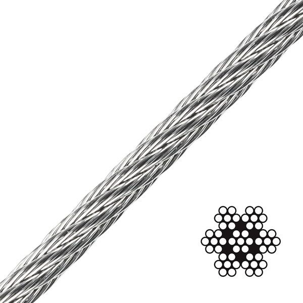 Wire rope semi-soft Art 8008379 Type 7x7 Stainless Steel A4