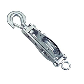 Rope block Art 8008395 with swivel hook Stainless Steel A2
