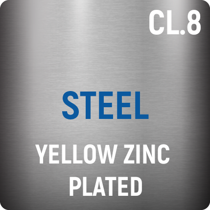 Yellow Zinc Plated Steel Cl.8