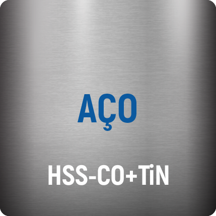 Aço HSS+Co TiN (Nitrato de titânio)