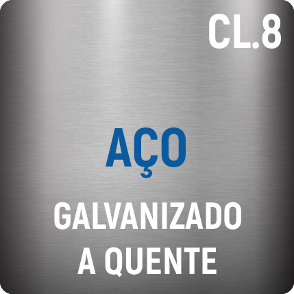 Aço Cl.8 Galvanizado a Quente Oversize