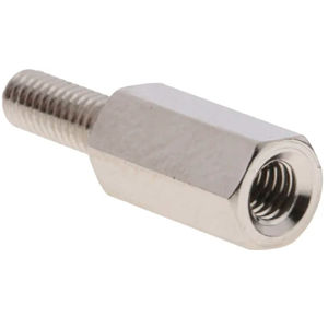 Spacer with Thread and with Hexagon Art 8000456 2-thread Zinc Plated Steel