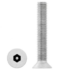 Hexagon socket + PIN countersunk head bolt ISO 10642 ~ DIN 7991