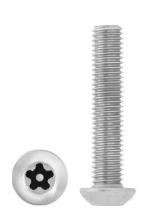Parafuso Cabeça oval ISO 7380 5 Lóbulos Torx + PIN