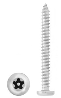 Pan head tapping screw ISO 7049 ~ DIN 7981 5-Lobe Torx + PIN