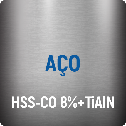 Aço HSS+Co8% TiAlN
