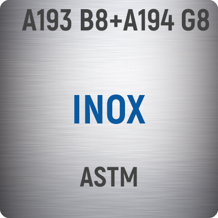 Inox ASTM A193 B8+A194 G8