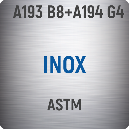 Inox ASTM A193 B8+A194 G4