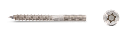 Dowel Bolt with Wood and Metal Thread Torx
