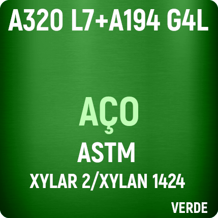 Aço ASTM A320 L7+A194 G4L Xylar 2/Xylan 1424 Verde