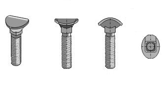 Saddle head bolt with square neck