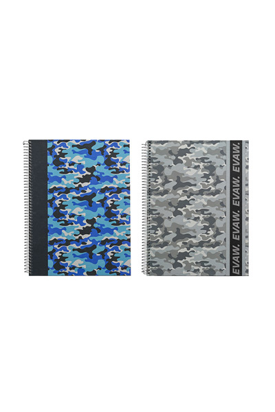 Caderno esp. c/dura Evaw Cammo A5 80f 90g Q