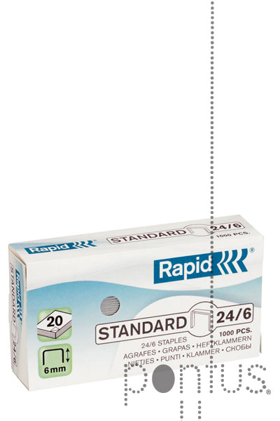 Agrafos Rapid standard n&ordm;24/6mm 1M galvanizado