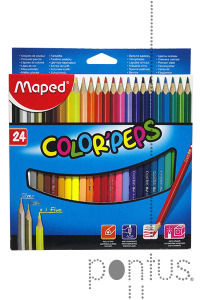 L&aacute;pis de cor Maped color&acute;peps longo c/24 cores