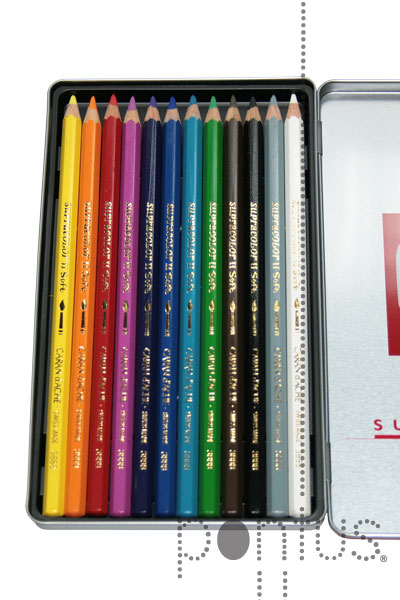 L&aacute;pis Supracolor aguarel&aacute;vel cx metal c/12 cores