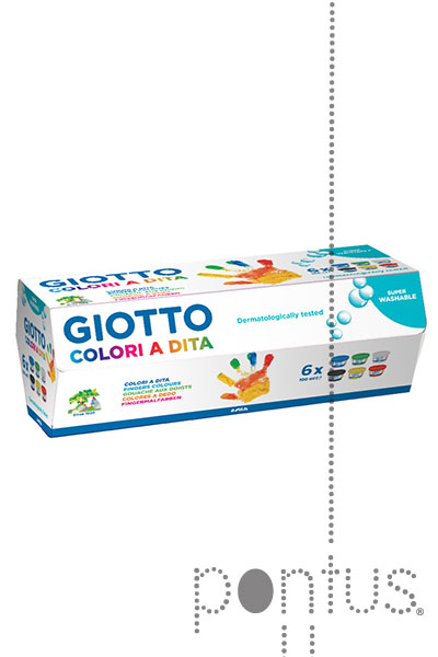 Guache Giotto pintura dedos 100ml set c/6 cores