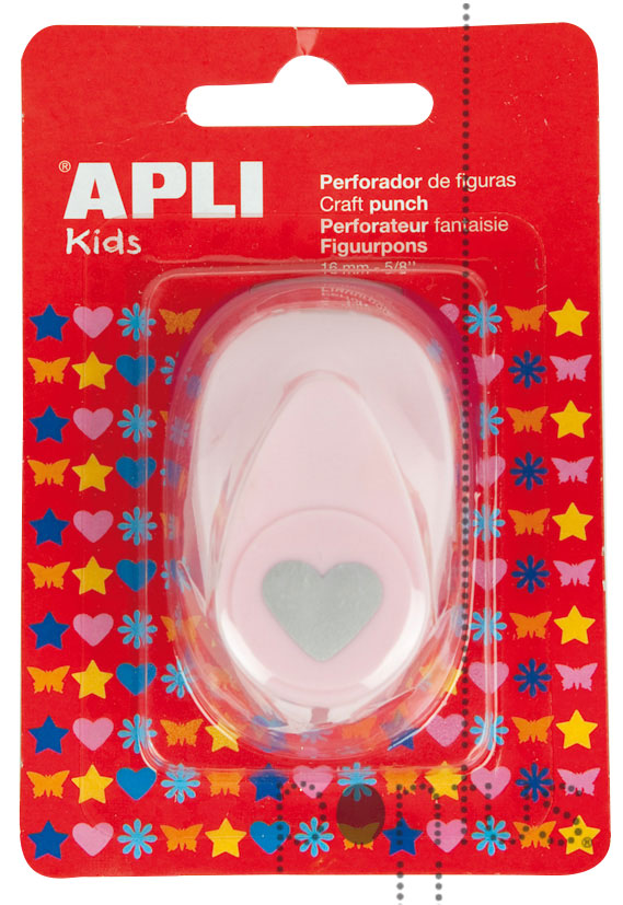 Perfurador Apli p/papel 16mm figura cora&ccedil;&atilde;o